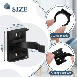 Hotop 4 Sets Bath Panel Clips Kitchen Plinth Kick Board Clips 30-31 Mm/ 1.18-1.22 Inch Diameter Strong with Attaching Bracket Adjustable for Kitchen Cabinets Bed Legs, Black