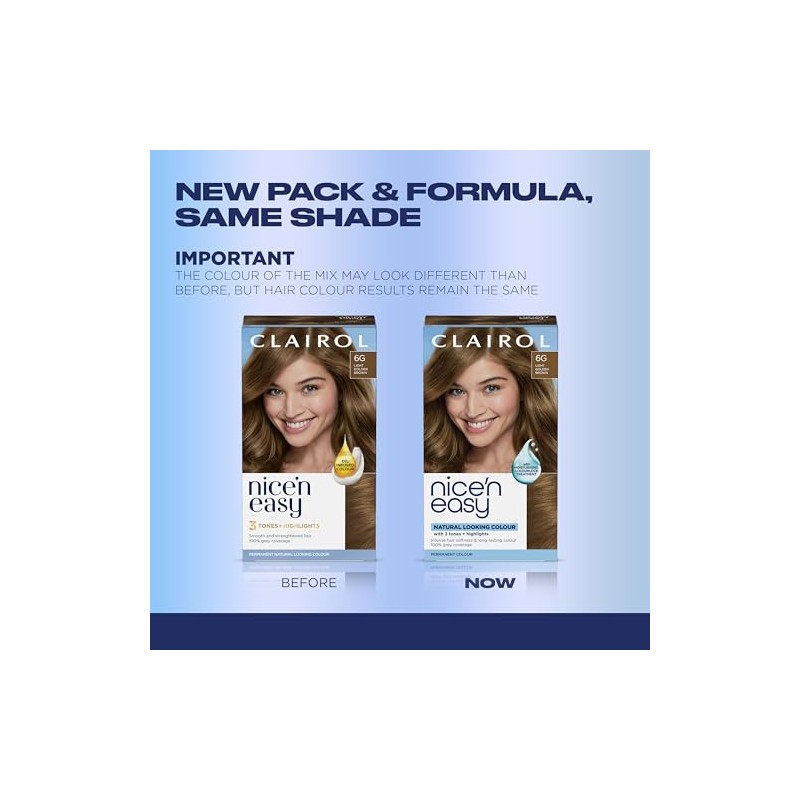 Clairol Nice'N Easy Crème 6G Light Golden Brown (3 Kits)