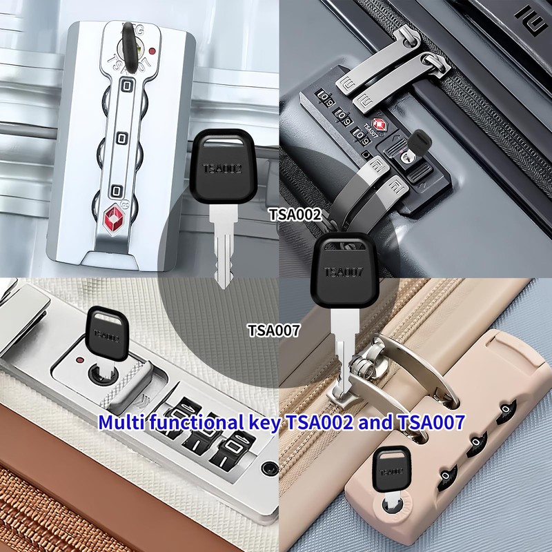 4PCS TSA007 TSA002 Universal Master Luggage Keys, Compatible with Password