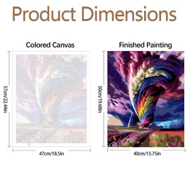 JATOK Paint by Numbers Adults, Paint by Numbers, DIY Tornado with Brushes and Acrylic Paints, Hand Painted Oil Painting Canvas for Home Decor, Without Frame (40 x 50 cm)
