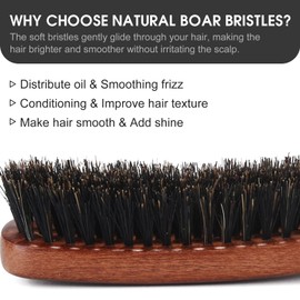 BESTOOL BESTOOL Hair Brush, Boar Bristle Brush For Women Men, for Detangling & Styling, Natural Bristle Brush For Thin, Fine Hair