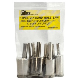 Cuttex Tools 5/32"-1" Diamond Drill Bit Set, Cuttex Tools 10 PCS, For Glass, Marble, Granite