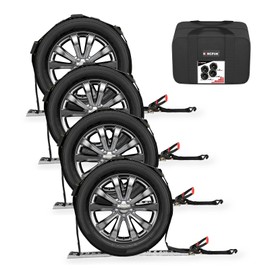 Kingfun Heavy Duty Car Tie Down Straps for Trailers 4 Pack - 2" x 120" Tire Straps with 10,000 lbs Break Strength, Secure Wheel Strap for Car Hauler, Truck, SUV, and Utility Trailers