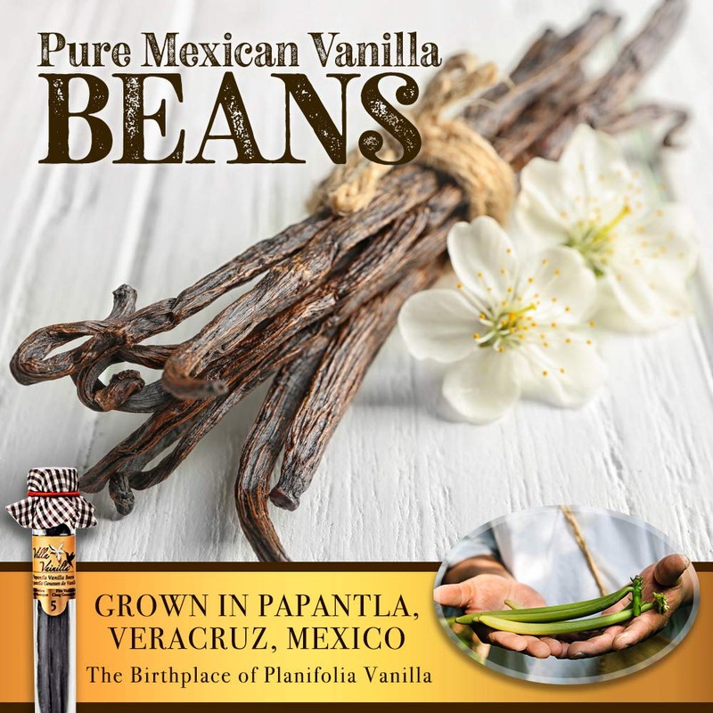 Villa Vainilla Mexican Vanilla Beans - All Natural, Whole Grade