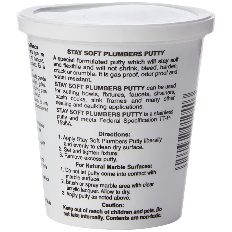 Black Swan 01040 Stay Soft Plumbers Putty, 14 oz White