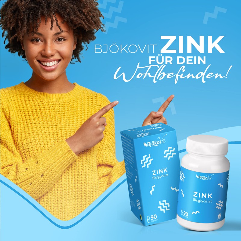 Zinc Tablets (Capsules) by BjökoVit | 25 mg Bisglycinate High