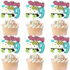 Roller Skating Cupcake Toppers Retro Theme 9th Happy Birthday 18-piece