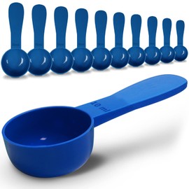 10pc Kit, RE-GEN 10ml Reusable Short Handle Plastic Measuring Spoon Scoops Dosing Spoons | Ideal for Liquids, Powders, Granules, Home, Kitchen, Catering, Healthcare, Fitness