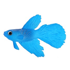 HEEPDD Fish Tank Decorations, Aquarium Fake Fish Funny Artificial Silicone Betta Fish Tank Ornament Silicone Material Ornaments for Freshwater Saltwater Aquarium(Blue Betta Fish)