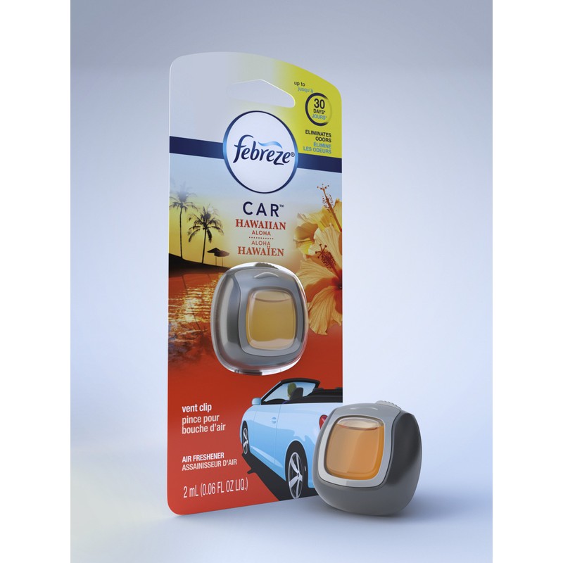Febreze Car Air Fresheners, Hawaiian Aloha, Odor Eliminator for Strong