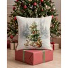 Woodland Animals Christmas Pillow Cover 18x18, Snowy Tree Decor