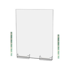 Marketing Holders Wall Sign Holder 8.5 x 11 with 2 Card Pockets 3.5" x 2" with Double Sided Tape Clear Acrylic Paper Sleeve for Pricing Sheets and Notices in Malls and Shopping Centers