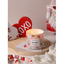 Strawberry Scented Candle, Valentine’s Day Gnomes Candle, Large 3 Wicks, 14 oz