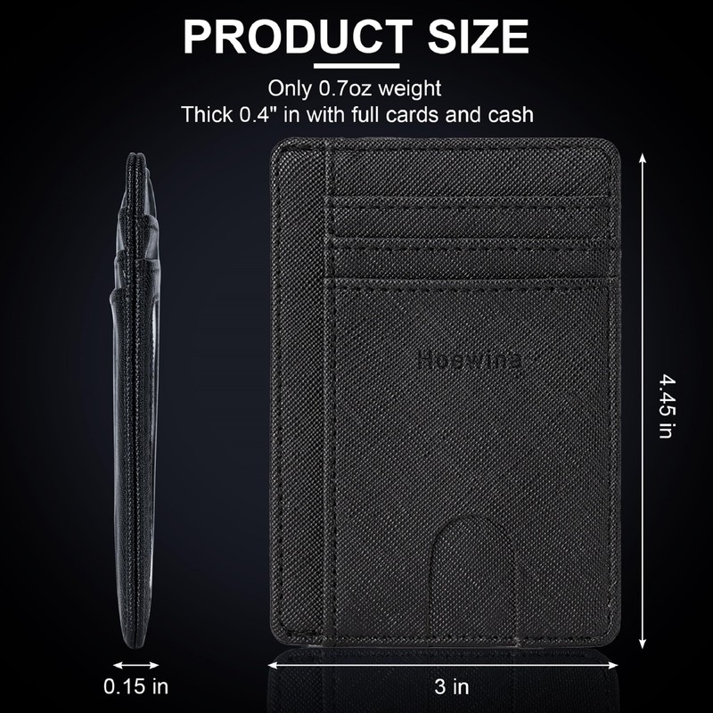 Hoewina Wallet for Men, Credit Card Holder, Slim Minimalist Wallet,