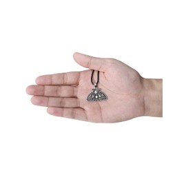 HAQUIL Moth Necklace, Moon Phase Moth Pendant, Faux Leather Cord, Wiccan Moth Jewelry Gift for Women