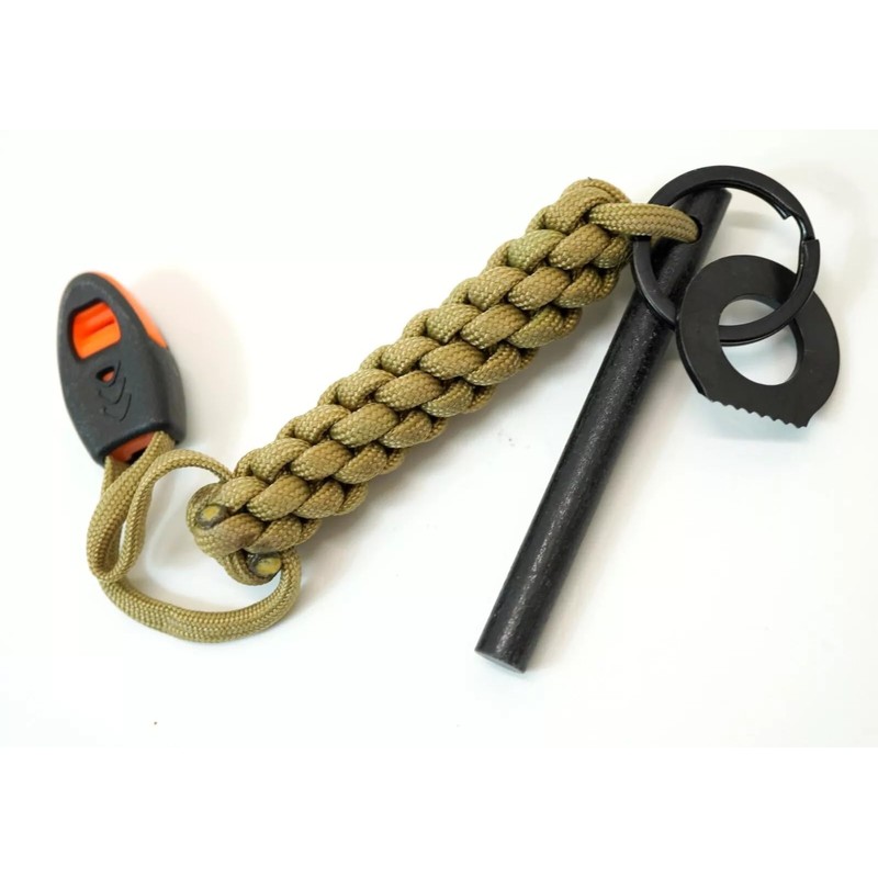 Army Military Style Ferro Rod Fire Starter Magnesium Rod With