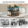 Turntable Lazy Susan Organizer Spice Rack, 2Tier Wooden Spinning Revolving