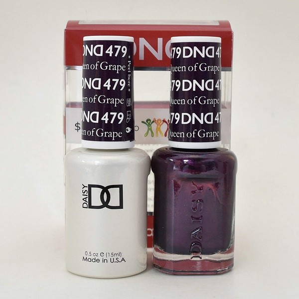 DND DAISY DUO (GEL POLISH & MATCHING NAIL LACQUER) - 479 - QUEEN OF GRAPE 15ML BOTTLES by DND