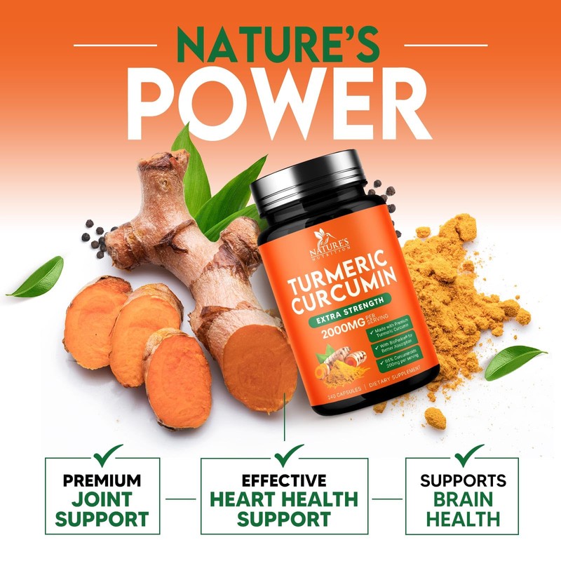 Turmeric Curcumin Supplement 2000mg - Nature's Joint & Immune Support,