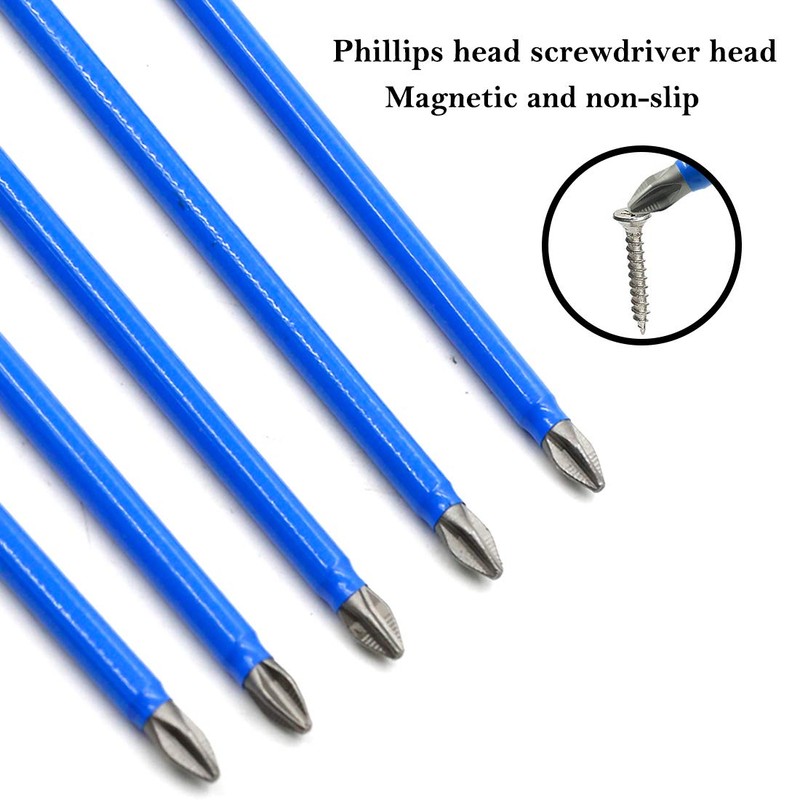 Biaungdo 10pcs Magnetic Long Hex Phillips Screw Head Electric Screwdriver