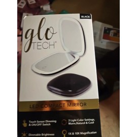 Mirror GloTech LED Compact Makeup Mirror - Black New open box