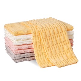 Neessno Kitchen Dish Cloths,Super Absorbent Coral Velvet Dish Towels,Quick Drying Kitchen Towels No Lint Dish Rags,Reusable Household Microfiber Cleaning Cloth,12X12 inches(Multi, 8 Pack)