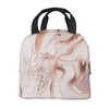 Lunch Bag Insulated Box Marble Painting with Rose Gold Glitter