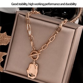 Toggle Clasps, Metal T Bar Clasp Stainless Steel Connector Clip Closed End Buckle Repair Accessories Rose Gold Finding Craft Tool for Necklace Bracelet Jewelry Making