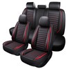 MINGBRON Leather Car Seat Covers Full Set, Universal Faux Leather