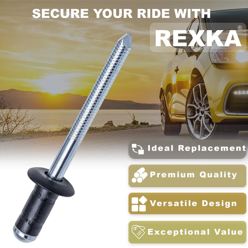 Rexka 10pcs Fuel Door & General Purpose Specialty Rivet Compatible