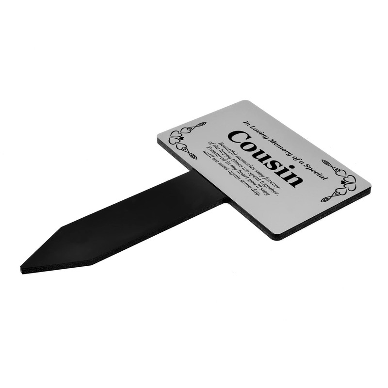 Cousin Memorial Stake - Engraved with poem (Gold/Silver/Copper or Black