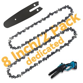 2 x Saw Chainsaw Chains 2 Pieces 8 Inch Mini Chainsaw Chain with 1 Piece Replacement Saw Chain Bar for Woodworking Trimming Garden Saw Chain (Lian 8+bar (categorical)