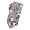 LEVAO Men's Skinny Tie Printed Floral Cotton Neckties