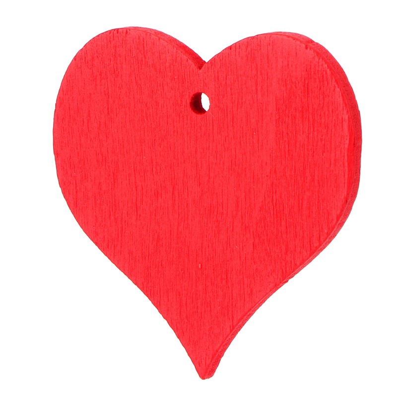 100Pcs Wood Slices HandMade Red HeartShaped Pendant Crafts DIY Wedding