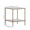 20" Square Sintered Stone End Table, Modern Marble Look Side
