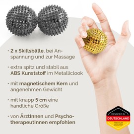 2 x DBT Skills Hedgehog Ball, Magnetic High Stress Acupressure Ball, Deep Blue, 47 mm Diameter, for Stress Relief or Massage, Against Tension and for More Mobility and Concentration
