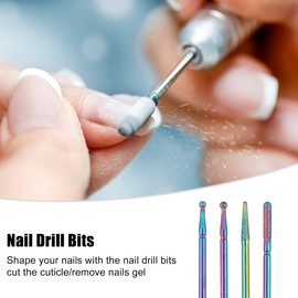 VOCOSTE Nail Drill Bit Set, Drill Bit Set, Gel Nail Cuticle Remover Drill Bit, For Nail Use, Home Nail Care Supplies, 10 Pcs