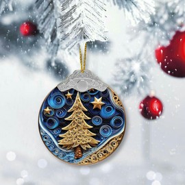 SOLMAYCO Unique Christmas Ornaments 2024: A Golden Christmas Tree - A Pretty and Special Ornament, an Unusual and Individual Christmas Tree Decoration for The 2024 Holiday Season.