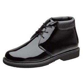 Thorogood Uniform Classics Poromeric Chukka Dress Boots for Men and Women - Ultra-Lightweight with High-Shine Upper and Slip-Resistant Non-Marking Blown Rubber Outsole, Black - 12W