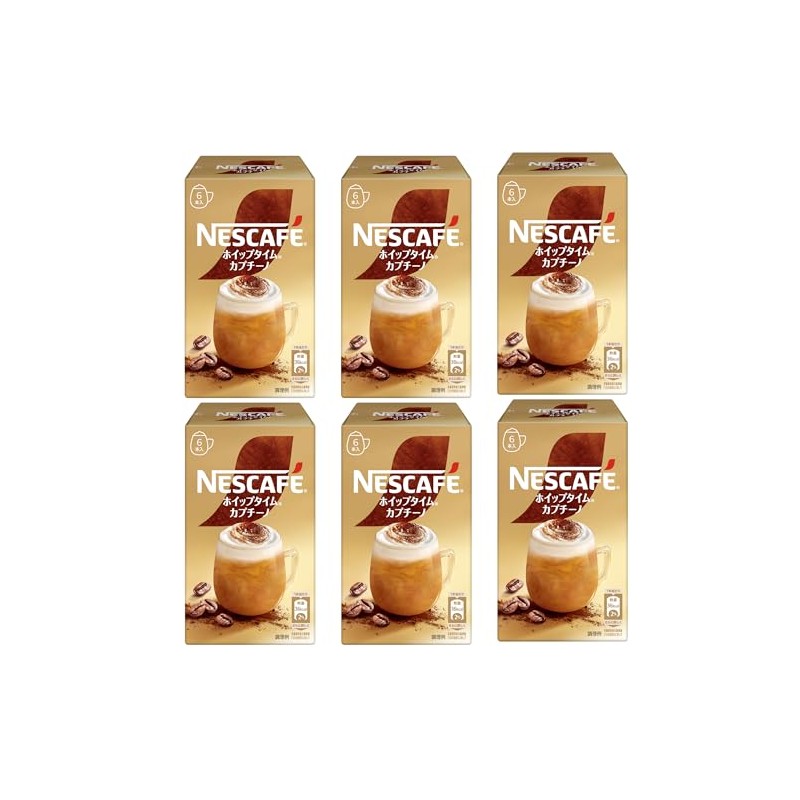 Nescafe Whip Time Cappuccino, 6 Pieces x 6 Boxes, Sticks,