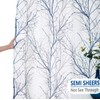 FMFUNCTEX Blue White Curtains 50" X 45" for Kitchen Living