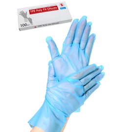 Meisei Disposable Gloves, Stretch Gloves, Elastomer, Poly Gloves, TPE, Small, 100 Pieces, Blue, Food Sanitation Law Compliant