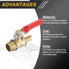 sourcing map 2Pcs Brass Water Mini Ball Valve Shut Off