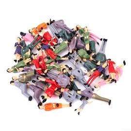 50 Pieces 1:32 Scale Plastic Realistic Person Model Train Layout Sitting Figures