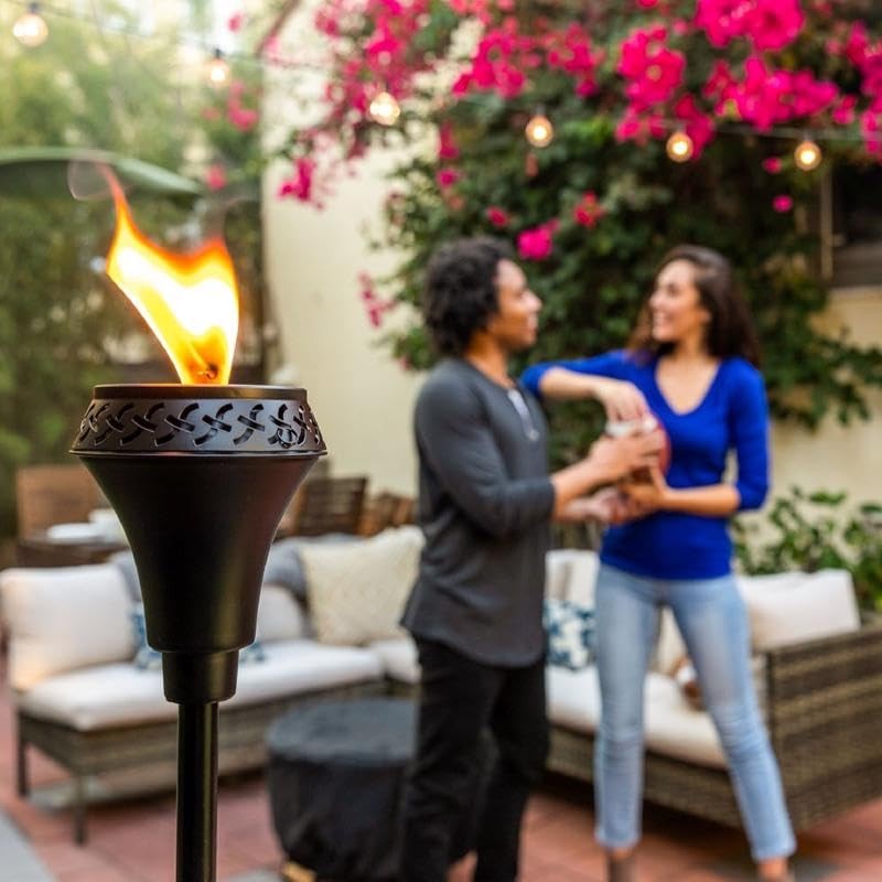 TIKI Island King 65" Metal Outdoor Torch – Weather-Resistant, Decorative