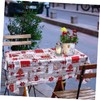 SAFIGLE Vinyl Christmas Tablecloth Square Xmas Decor Holiday Table Cover