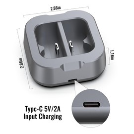 Battery Charger for Ring Rechargeable Battery, Dual Port V4 Ring Battery Charger Station for Ring Spotlight Cam Ring Video Doorbell 2/3/3Plus/4 Ring Stick Up Cam Batteries (Battery NOT Included)
