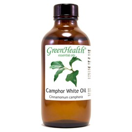 Camphor White – 4 fl oz (118 ml) Glass Bottle w/Cap – 100% Pure Essential Oil – GreenHealth
