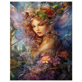 Tucocoo Flower Fairy Female Jigsaw Puzzle 1000 Pieces Puzzles for Adults, Butterfly Girl Portraits Art Jigsaw Puzzles for Challenging Family Activity Games DIY Puzzle for Home Decor Gifts