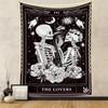 Naykow Skull Tapestries Black and White Skeleton Gothic Grunge Dark
